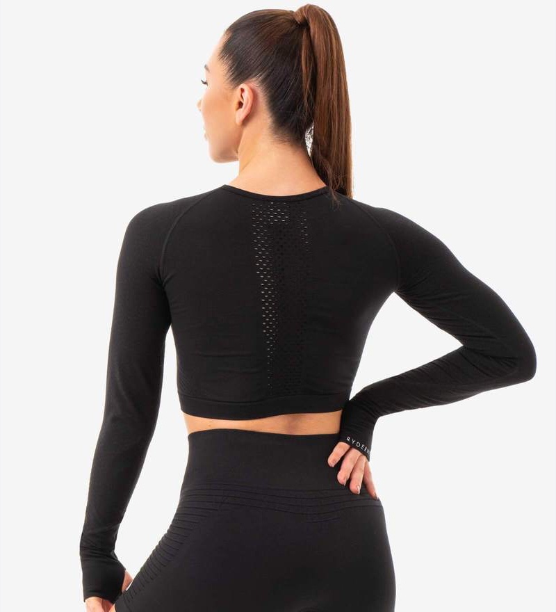 Geo Seamless Long Sleeve Crop Top – Core Defined Pilates